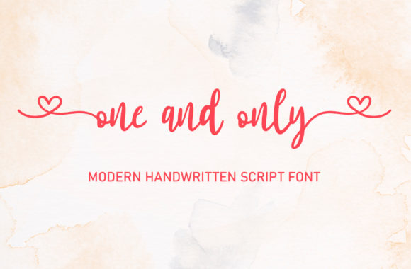 One and Only: A Modern Handwritten Font with Heart Swashes